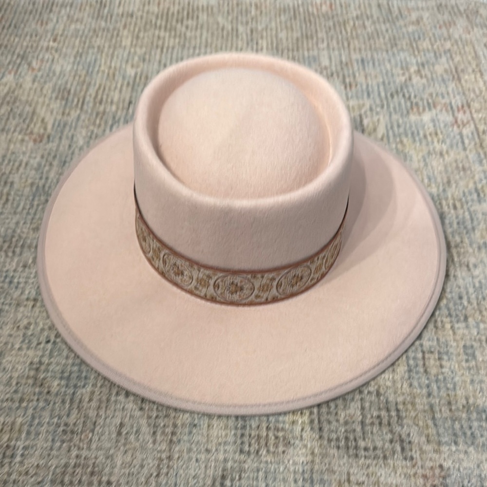 Blush Pink Hat with Decorative Band